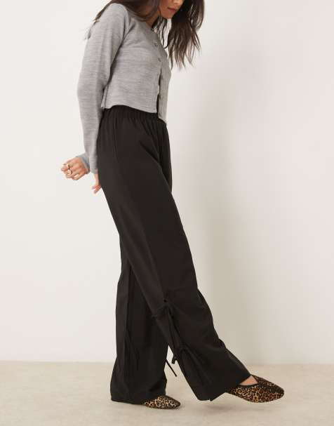 VILA - Pantalon ample fendu et noué sur les côtés - Noir - view 1