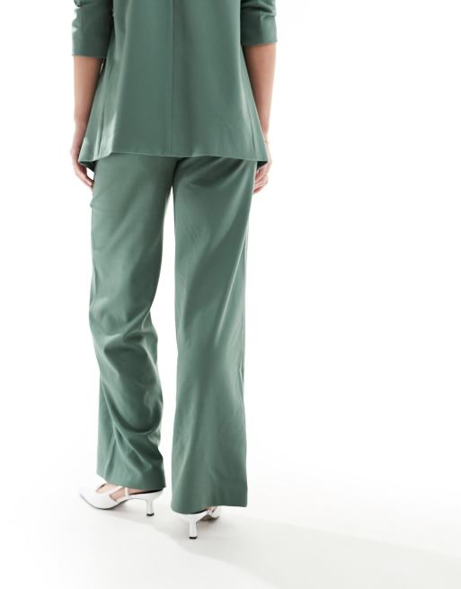 Vila - Pantalon d'ensemble ample à taille haute - Vert canard, 4 de 5