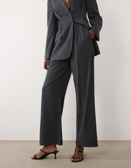 Vila - Pantalon d'ensemble large ajusté - Gris foncé chiné, 3 de 5