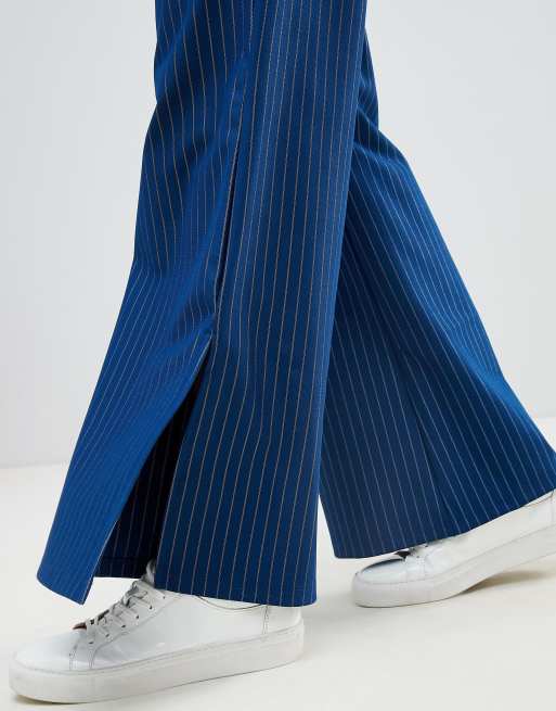 Vila - Pantalon large à fines rayures, 3 de 4