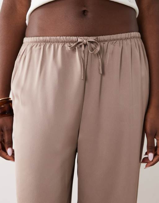 Vila pantalon large en satin à taille nouée en moonlight, 4 de 5
