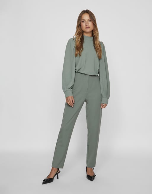 VILA - Pantalons - Vert canard