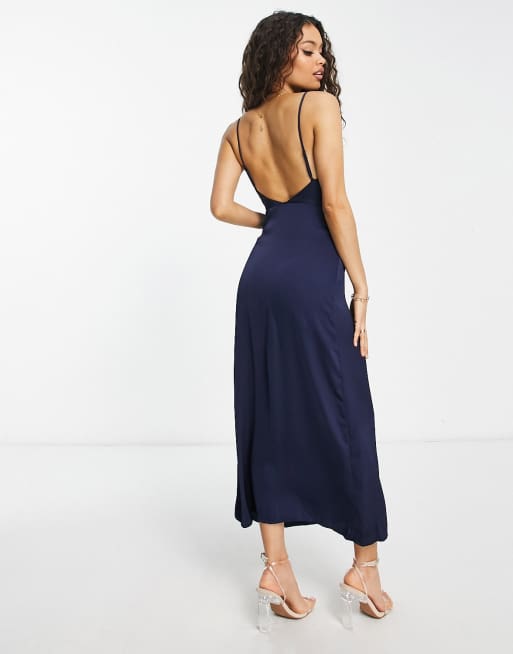 Petite navy blue maxi cheap dress