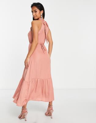 Asos coral hotsell bridesmaid dress