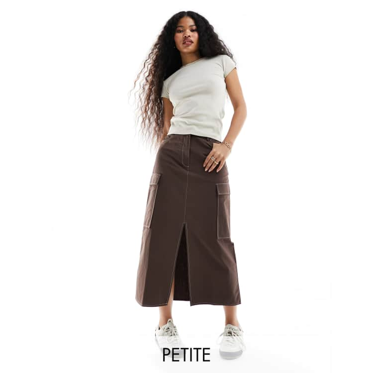 Petite maxi skirt outlet brown