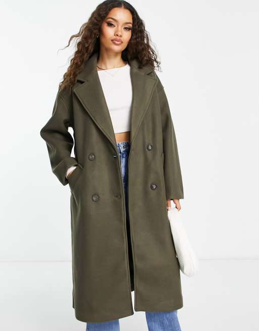 Khaki green shop wool coat