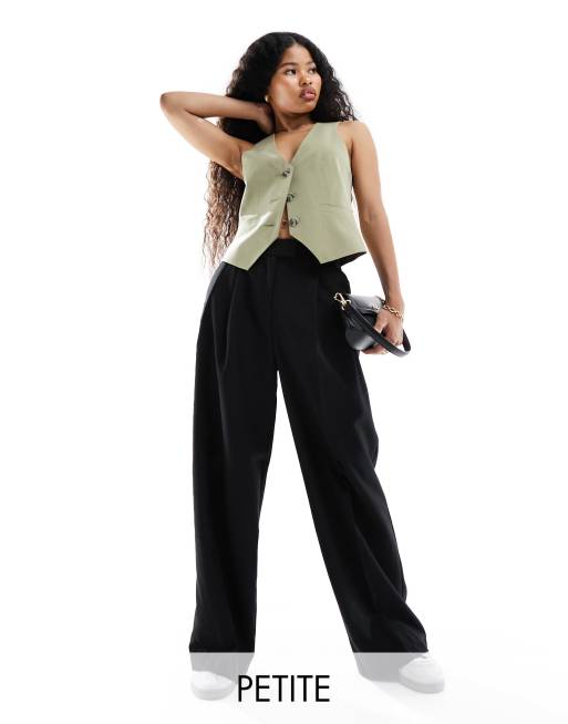 Vila Petite - Elegante broek met wijde pijpen in zwart