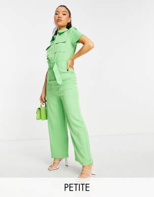 Vila Petite - Eleganter Jumpsuit mit weitem Bein und Taschen in Grün