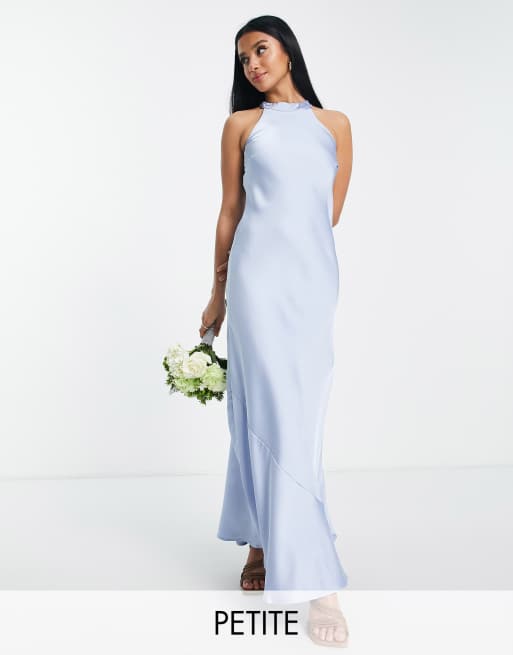 Light blue 2025 halter maxi dress