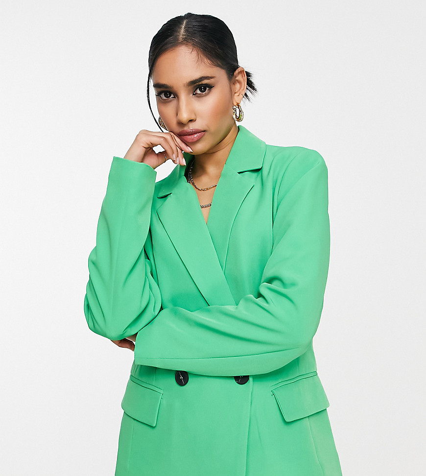 Vila Petite Exclusive Tailored Suit Blazer In Mint Green
