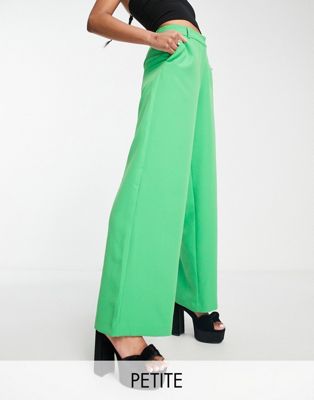 Vila Petite Exclusive tailored suit wide leg trousers in mint green