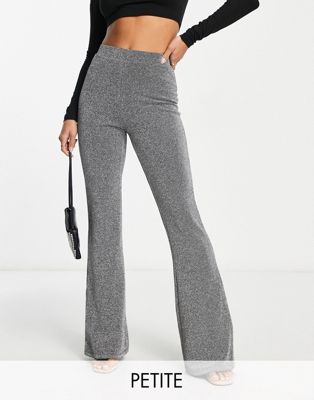 Vila Petite glitter chainmail flares in silver - ASOS Price Checker