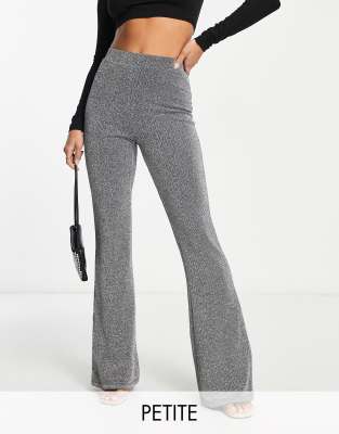 Vila Petite glitter chainmail flares in silver - ASOS Price Checker