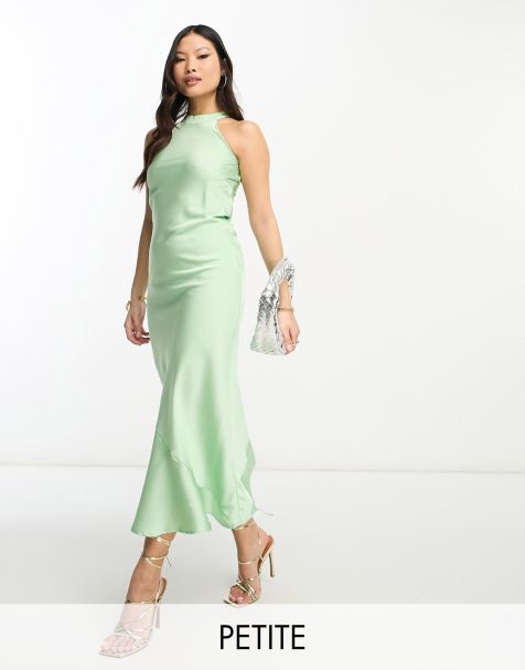 Vila Petite halterneck maxi dress in mint green - view 1