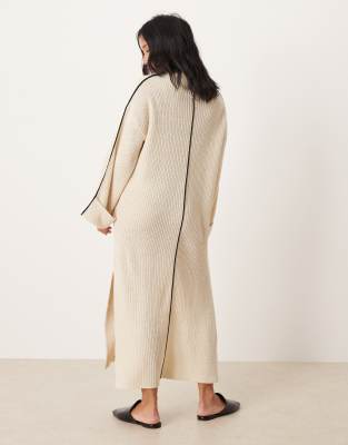 Vila Petite High Neck Knit Maxi Dress In White