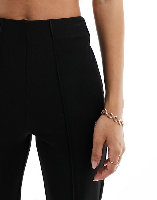 Vila Petite high waisted pin tuck pull on pants in black