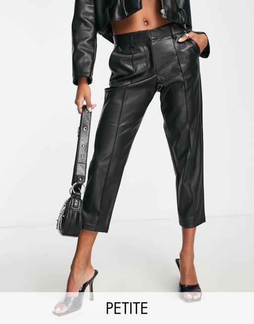 Petite leather deals look pants