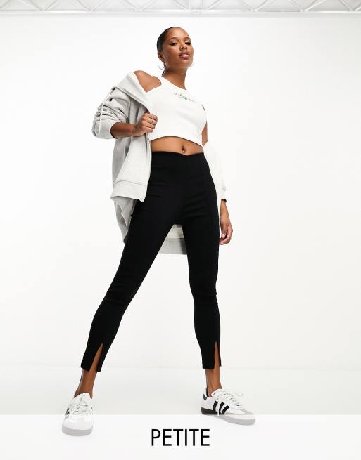 Vila Petite - Leggings neri con spacco sul davanti 