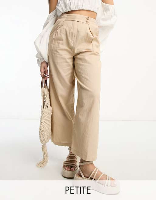 BEIGE WIDE LEG PANTS