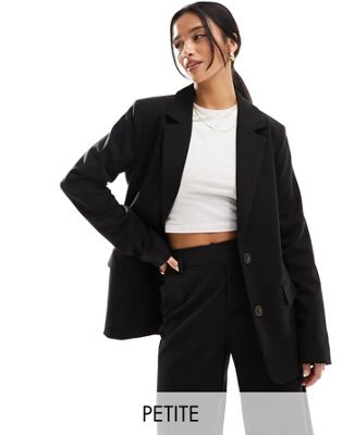 Vila Petite mix and match loose fit blazer co-ord in black