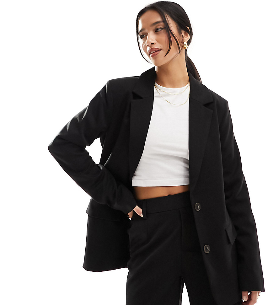 Vila Petite Mix And Match Loose Fit Blazer In Black - Part Of A Set