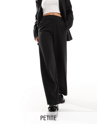 Vila Petite mix and match high waist wide leg trouser co-ord in black - ASOS Price Checker