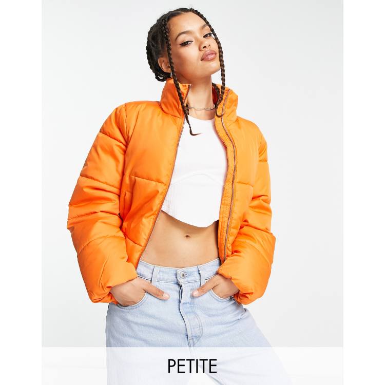 Vila Petite padded jacket in orange