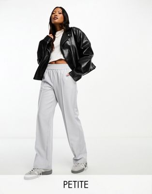 Vila Petite elasticated waist wide leg trousers with pintuck front in grey - ASOS Price Checker