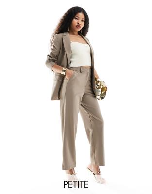 Ensemble Tailleur Femme - Veste Et Jupe Marron Taille 42 - Marque Pure Et Simple Collection - Occasion Très Bon état
