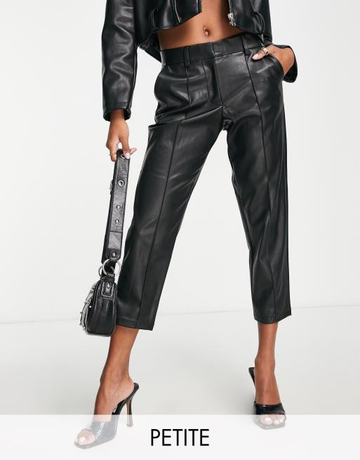 Vila Petite - Pantalon fuselé raccourci en similicuir - Noir