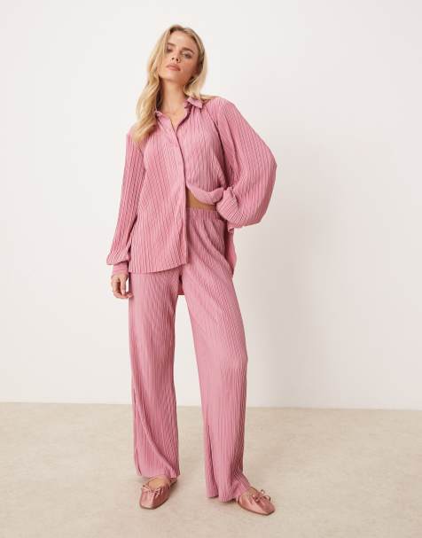 VILA Petite - Pantalon large plissé d'ensemble - Vieux rose - view 1