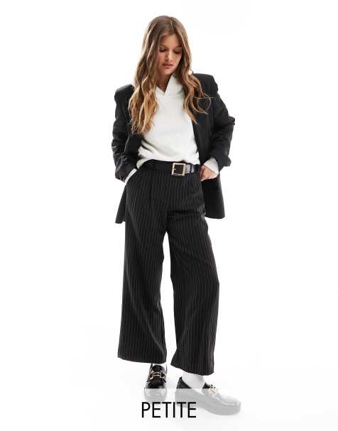 JDY Petite wide leg pants in black glitter