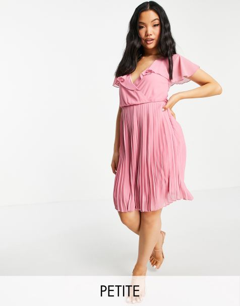 ASOS DESIGN one shoulder hot fix mini dress in pink blush