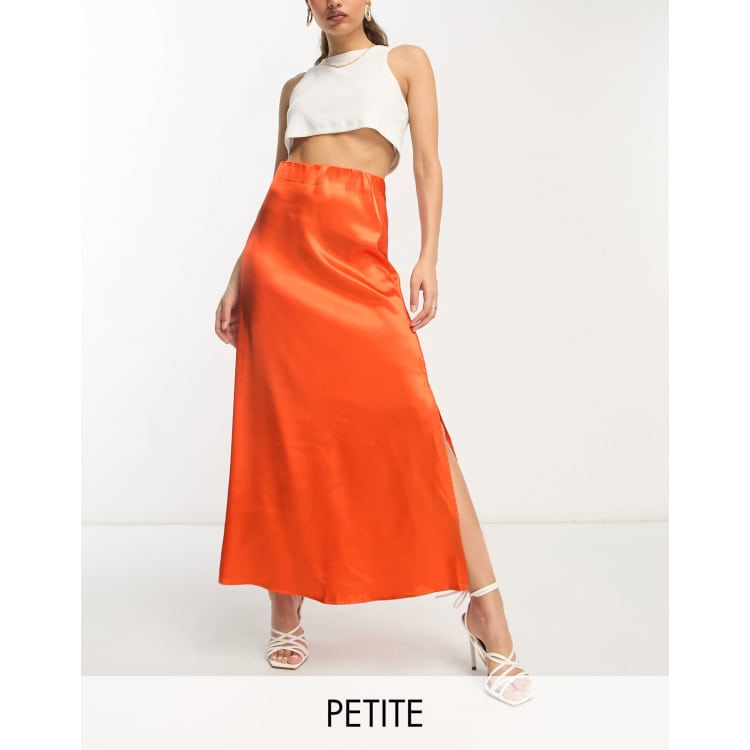 Orange petite clearance maxi skirt