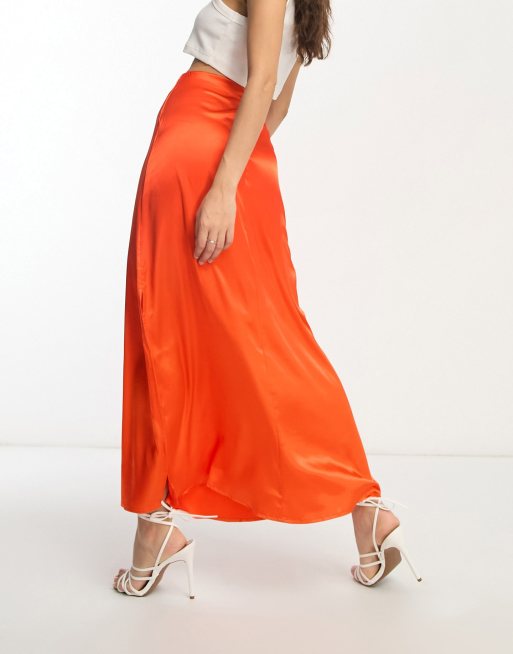 Orange petite 2025 maxi skirt