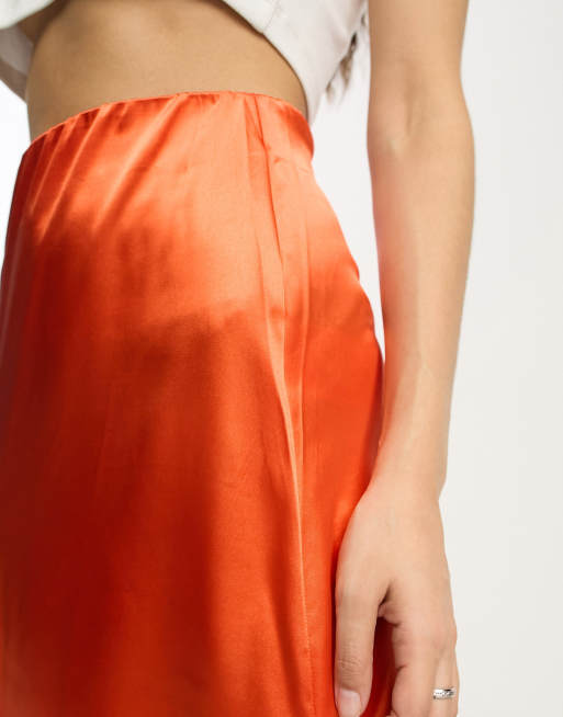 Rust petite midi skirt sale