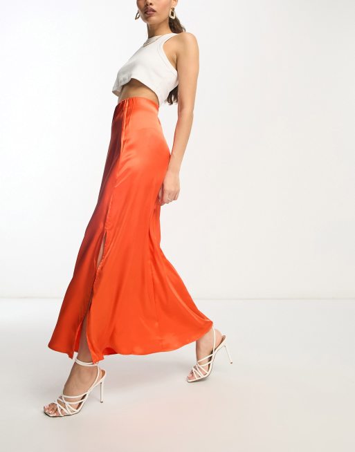 Vila satin shop midi skirt