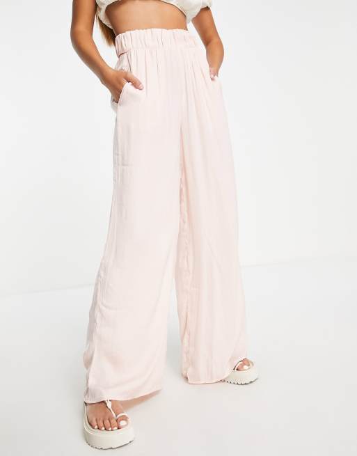 Vila Petite – Satinhose in Rosa mit weitem Schnitt, Kombiteil, 2 von 4