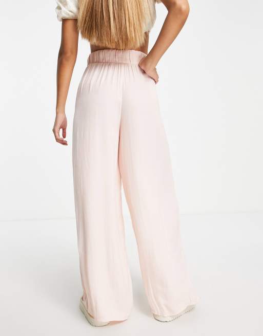 Vila Petite – Satinhose in Rosa mit weitem Schnitt, Kombiteil, 3 von 4