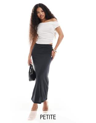 Vila Petite Vila Petite slinky maxi skirt with split in black