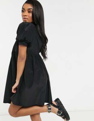 black petite smock dress