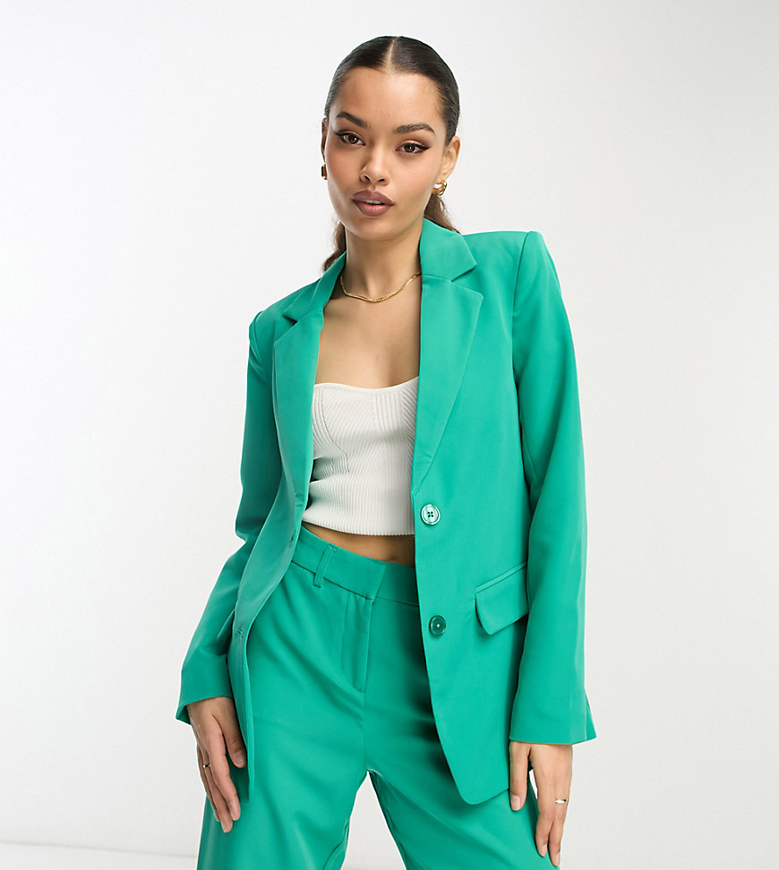 Vila Petite tailored blazer co-ord in green