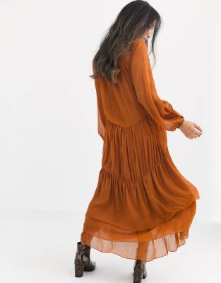 petite tiered maxi dress