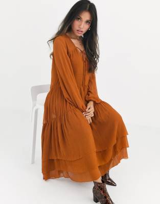 petite tiered maxi dress