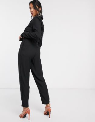 petite tuxedo jumpsuit