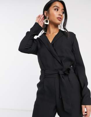 petite tuxedo jumpsuit