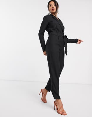 petite tuxedo jumpsuit