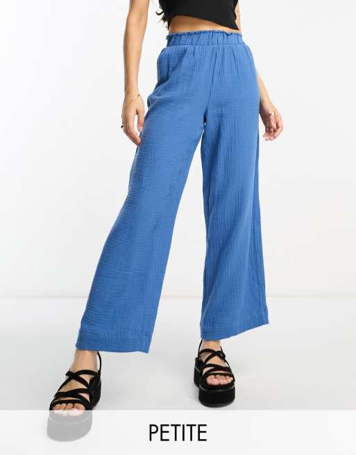 Vila Petite - Zachte casual broek met wijde pijpen in blauw