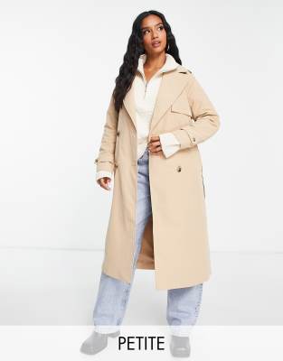 Vila Petite - Zweireihiger Trenchcoat mit Gürtel in Beige-Neutral