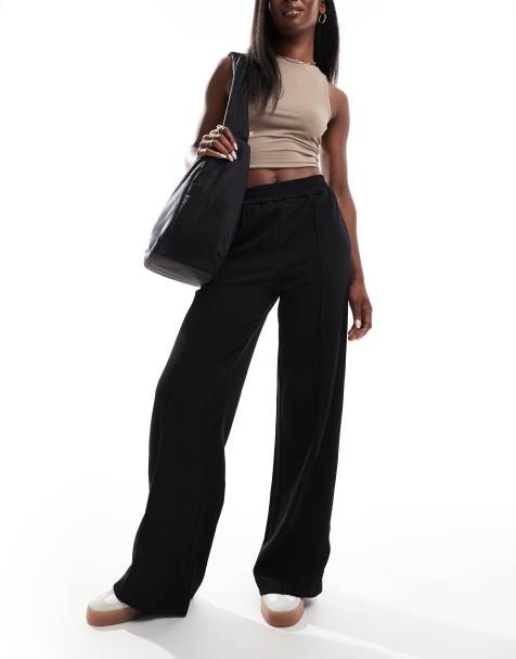 Vila pintuck wide leg pants in black - view 1